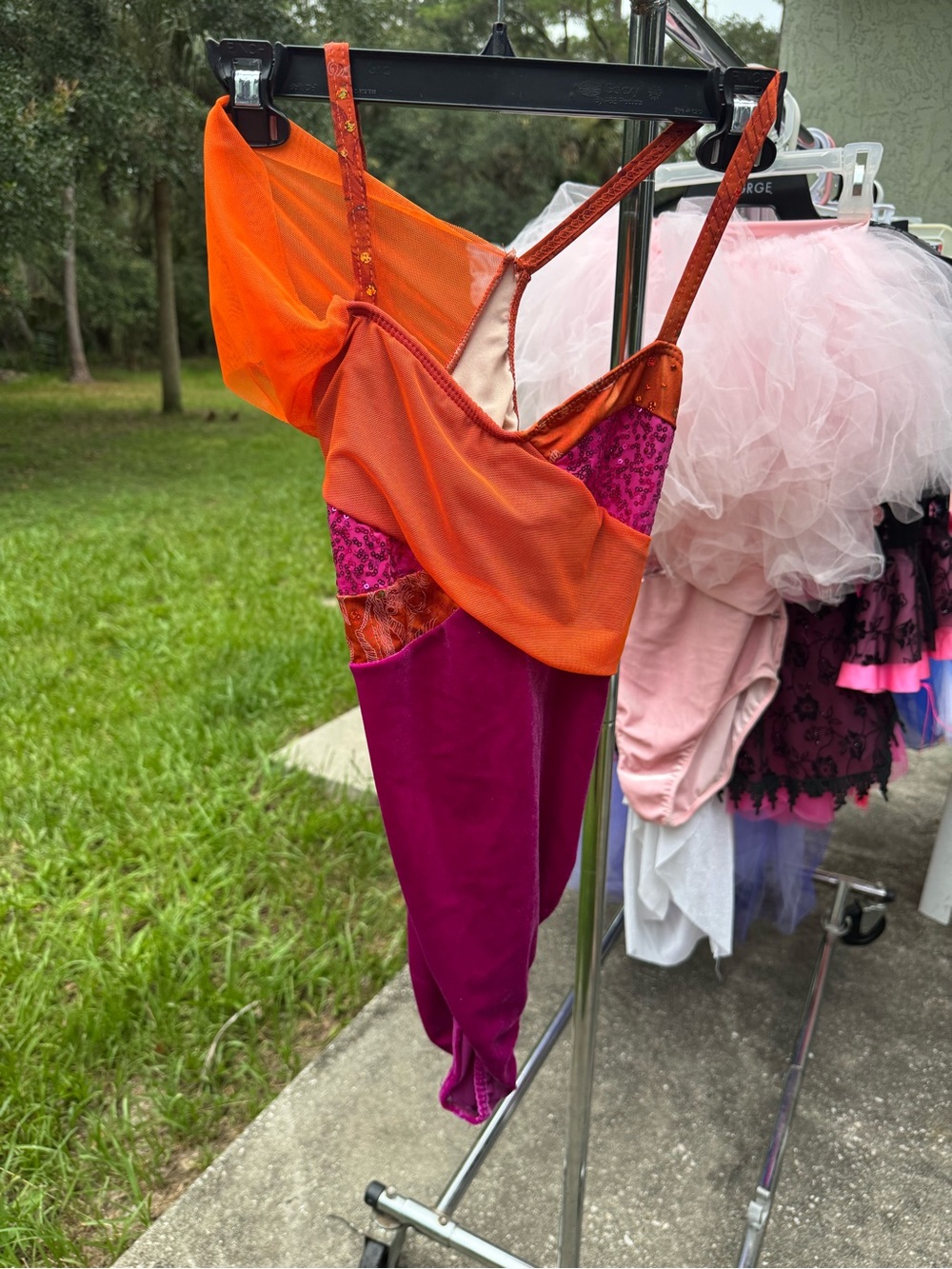Bright Orange & Fuchsia ballet costume